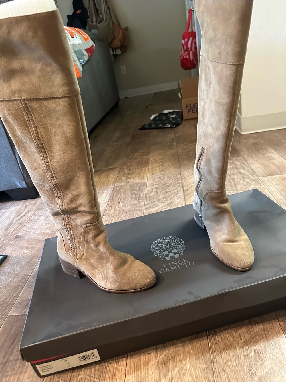 Beautiful over the knee taupe suede boots-Vince Camuto